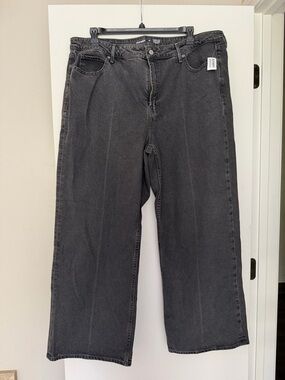 Old Navy Black Wash Extra High-Rise Wide Leg Jeans